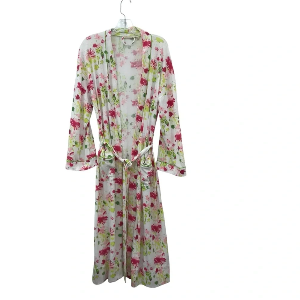 Soft Surroundings Floral Painterly Robe Medium with Tie and Pockets - Picture 4 of 4